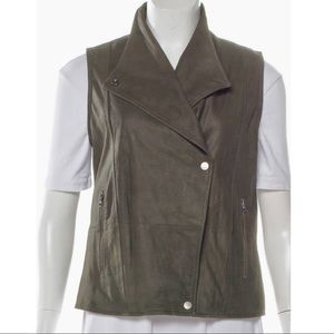 Vince Leather-Accented Moto Vest